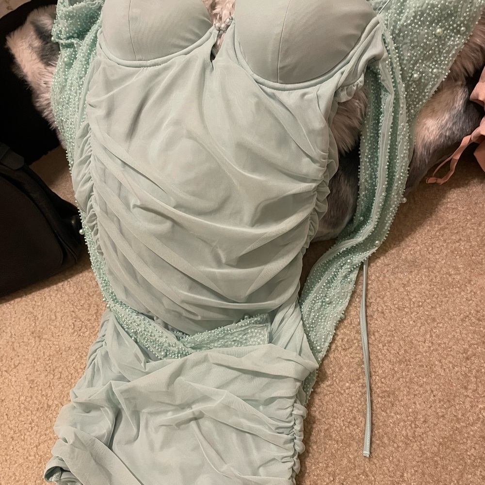Oh Polly Elegant Mint Green Women's Intimate Dress